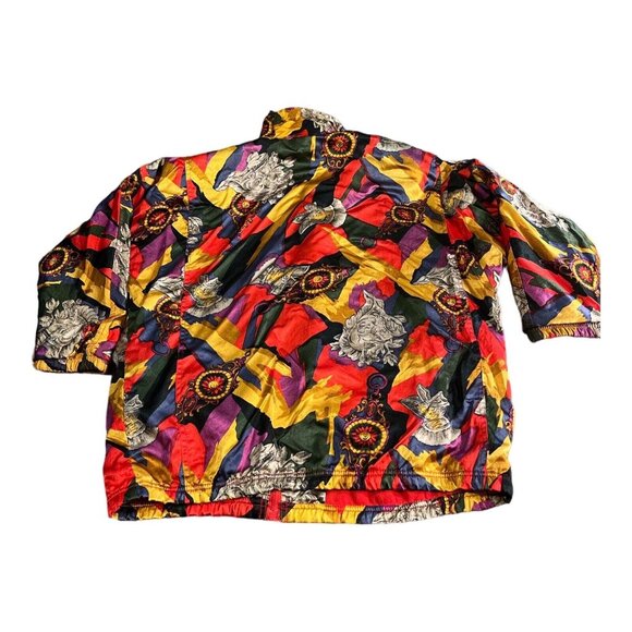 Vintage Jacket Windbreaker Lined Rafael Red Gold Purple Zip Bold Bright Artistic - Picture 5 of 7